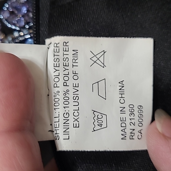 Morilee Madeline Gardner Beautiful Dress Black blue stones, Size 00 - Picture 9 of 12